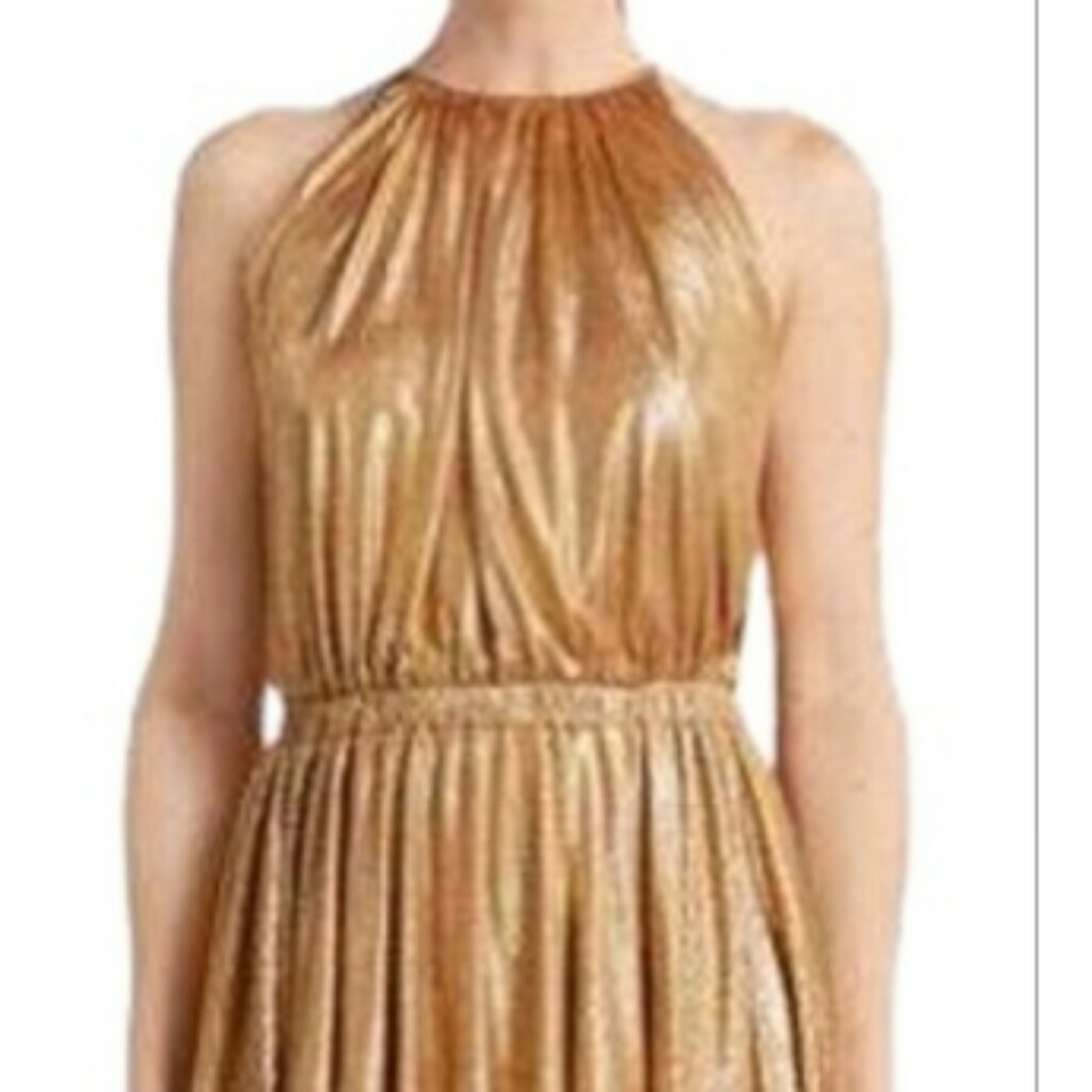 Halston Heritage NWT metallic Midi dress. Sz.S